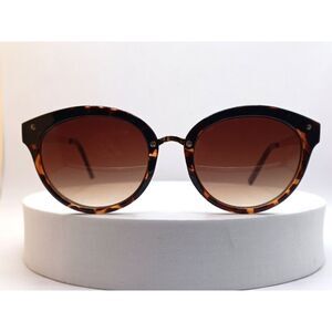 Vintage Banana Republic Women's Tortoise and Gold Round Frame Sunglasses